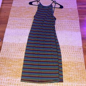 Striped spaghetti sleeve dress/blouse